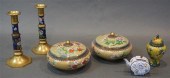 FIVE CHINESE CLOISONNE TABLE A