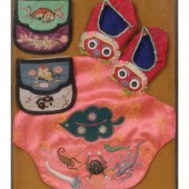 Five Chinese Embroidered Silk