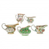 FIVE CHINESE EXPORT CREAMERS D