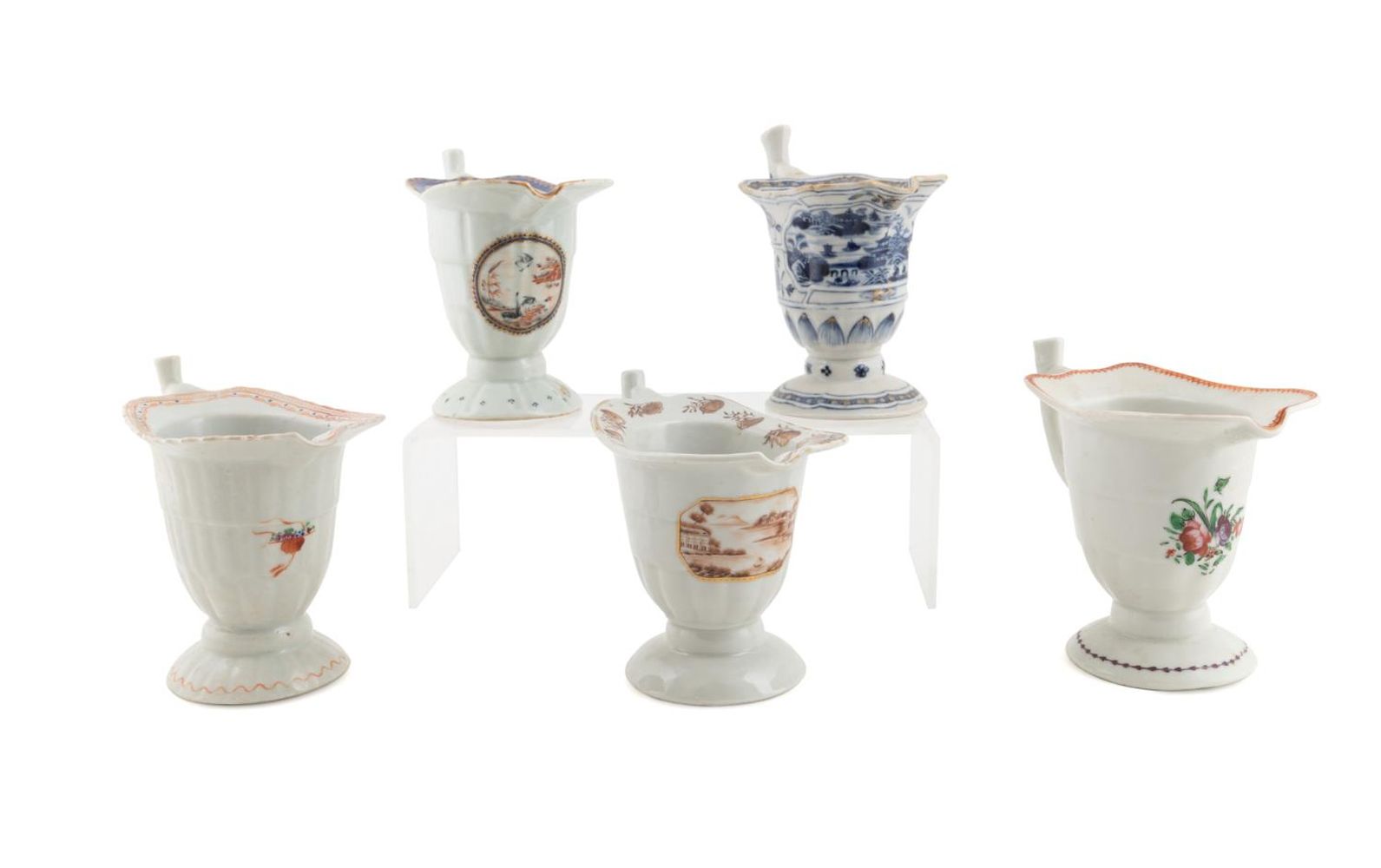 FIVE CHINESE EXPORT PORCELAIN CREAM