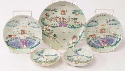 Five Chinese famille rose plates,