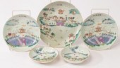Five Chinese famille rose plat