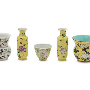 Five Chinese Famille Rose Porcelain