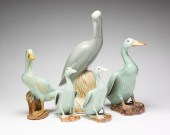 FIVE CHINESE FIGURES OF DUCKS