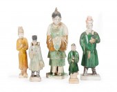 FIVE CHINESE GLAZED POTTERY FI