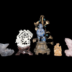 Five Chinese Hardstone Carvings the