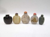 FIVE CHINESE HARDSTONE SNUFF B