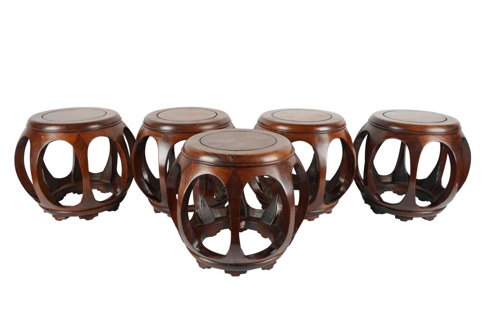FIVE CHINESE HARDWOOD