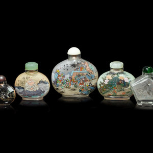 Five Chinese Inside Painted Snuff