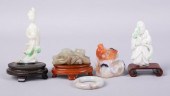 FIVE CHINESE JADE AND JADEITE