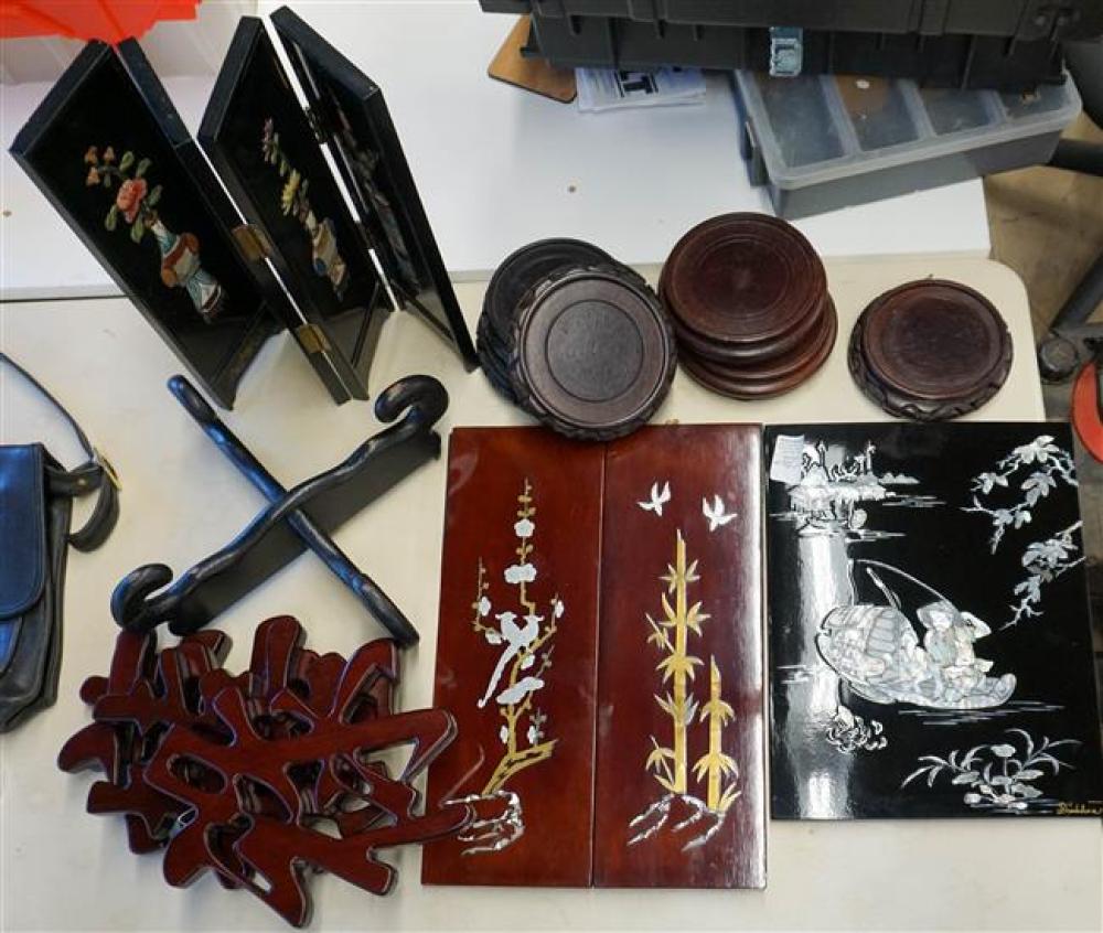 FIVE CHINESE LACQUER PANELS,