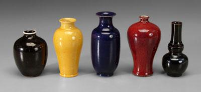 Five Chinese monochrome vases: