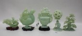 FIVE CHINESE SERPENTINE STONE