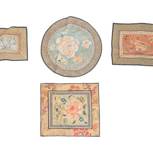 Five Chinese Silk Embroidery Panels