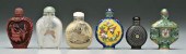 Five Chinese snuff bottles: on