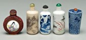 Five Chinese snuff bottles: on