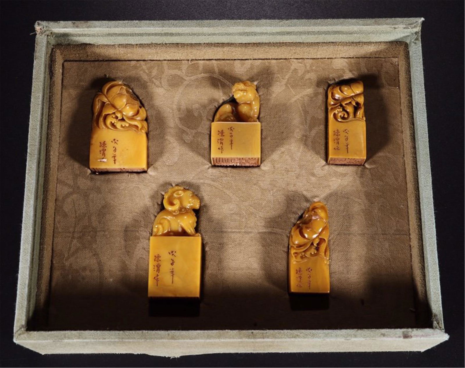 FIVE CHINESE SOAPSTONE TIANHUANG