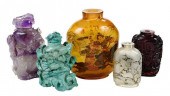 FIVE CHINESE STONE AND GLASS S