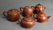 FIVE CHINESE YIXING WARE TYPE