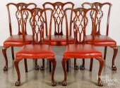 FIVE CHIPPENDALE STYLE MAHOGAN