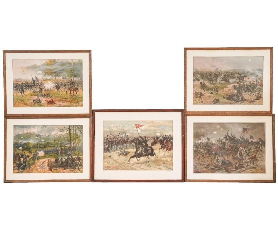 Five chromolithograph Civil War