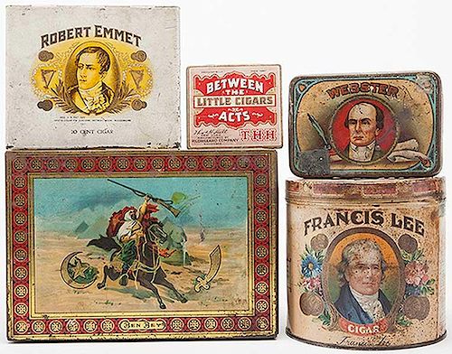 FIVE CIGAR TINSFive Cigar Tins.