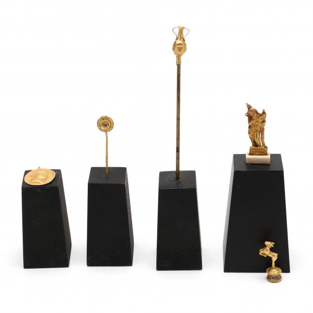 FIVE CLASSICAL STYLE GOLD ALLOY