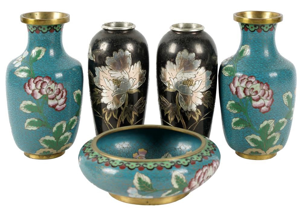 FIVE CLOISONNE ARTICLEScomprising