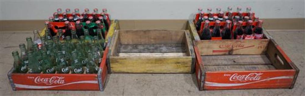 FIVE COCA COLA CRATES AND