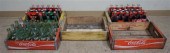 FIVE COCA COLA CRATES AND BOTT