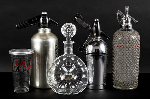 FIVE COCKTAIL ACCOUTREMENTS