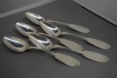 FIVE COIN SILVER DESSERT SPOON