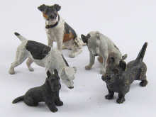 Five cold painted bronzes being