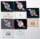 FIVE COMMEMORATIVE SILVER DOLL