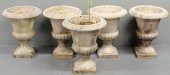 Five concrete garden urns stam