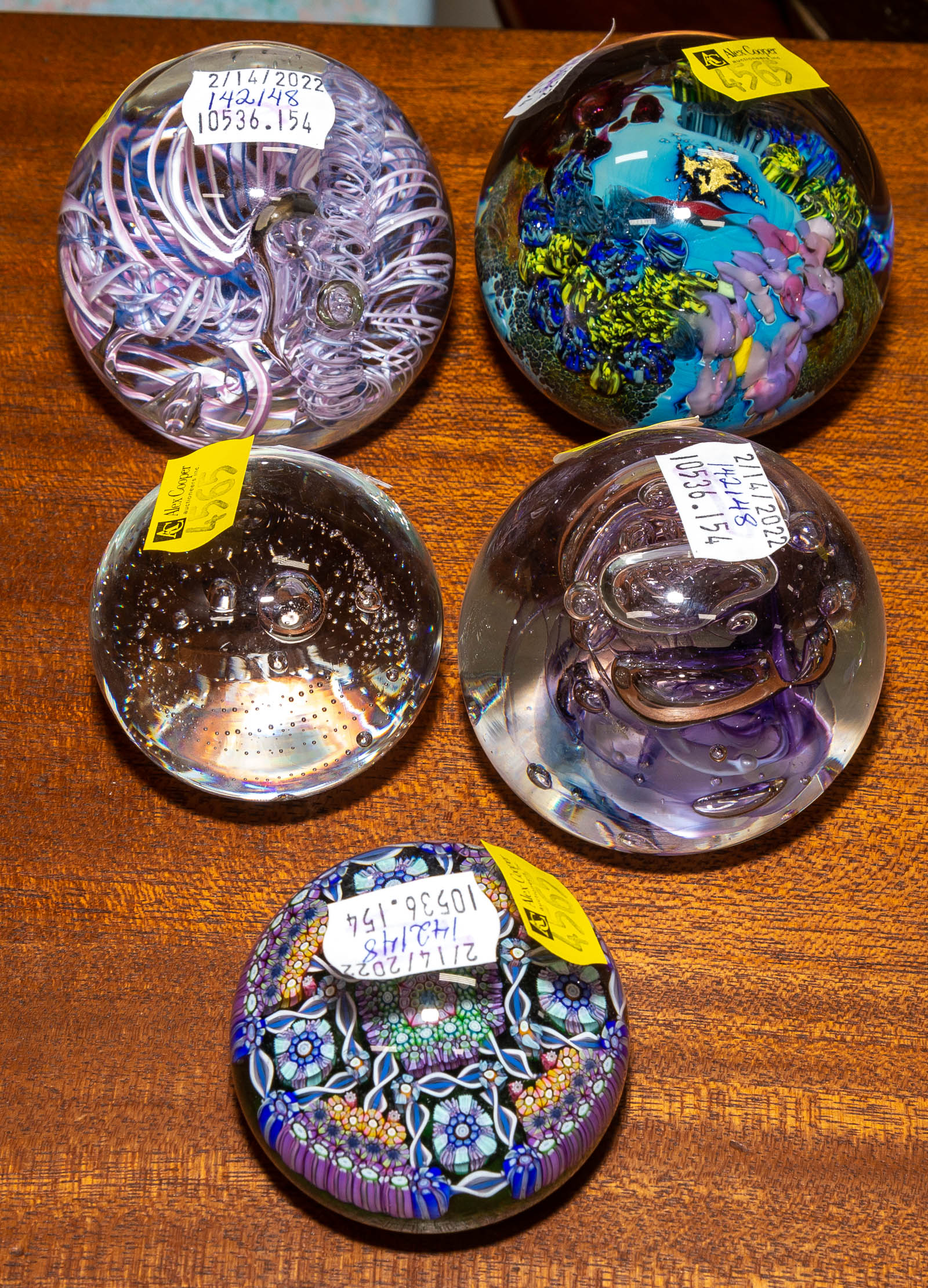 FIVE CONTEMPORARY ART GLASS