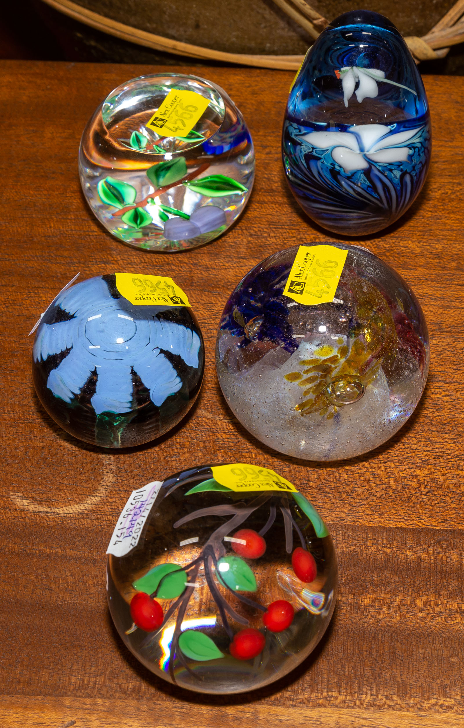 FIVE CONTEMPORARY ART GLASS