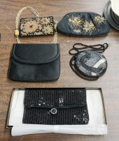 FIVE CONTEMPORARY BEADED HANDB