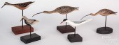 FIVE CONTEMPORARY CARVED AND P