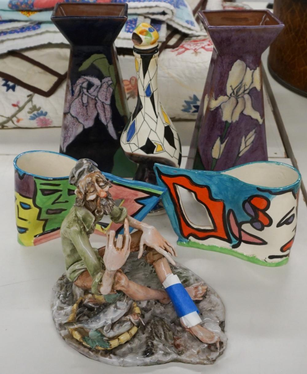 FIVE CONTEMPORARY CERAMIC TABLE