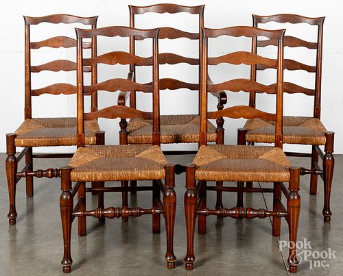 FIVE CONTEMPORARY LADDERBACK DINING