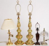 FIVE CONTEMPORARY TABLE LAMPSF