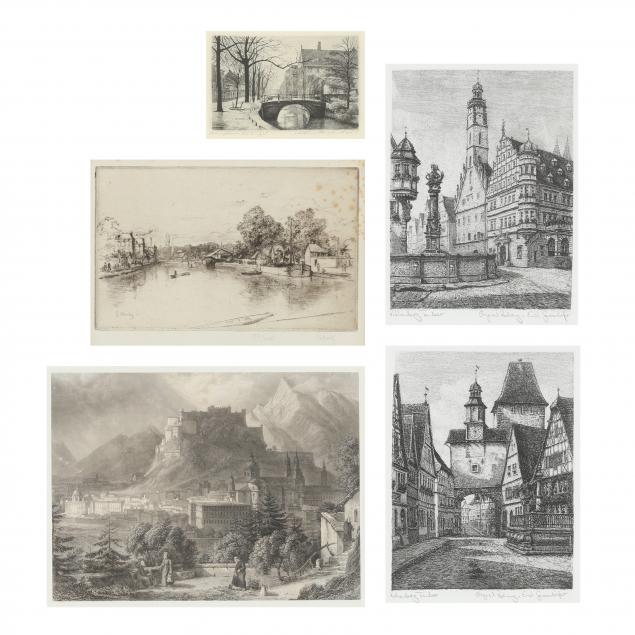 FIVE CONTINENTAL SCENE PRINTS To