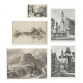 FIVE CONTINENTAL SCENE PRINTS