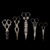 FIVE CONTINENTAL SILVER TONGS