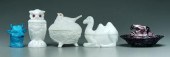 Five covered animal dishes: li