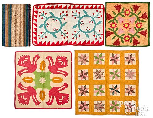 FIVE CRIB AND DOLL QUILTS, LATE