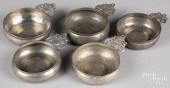 FIVE CROWN HANDLED PEWTER PORR