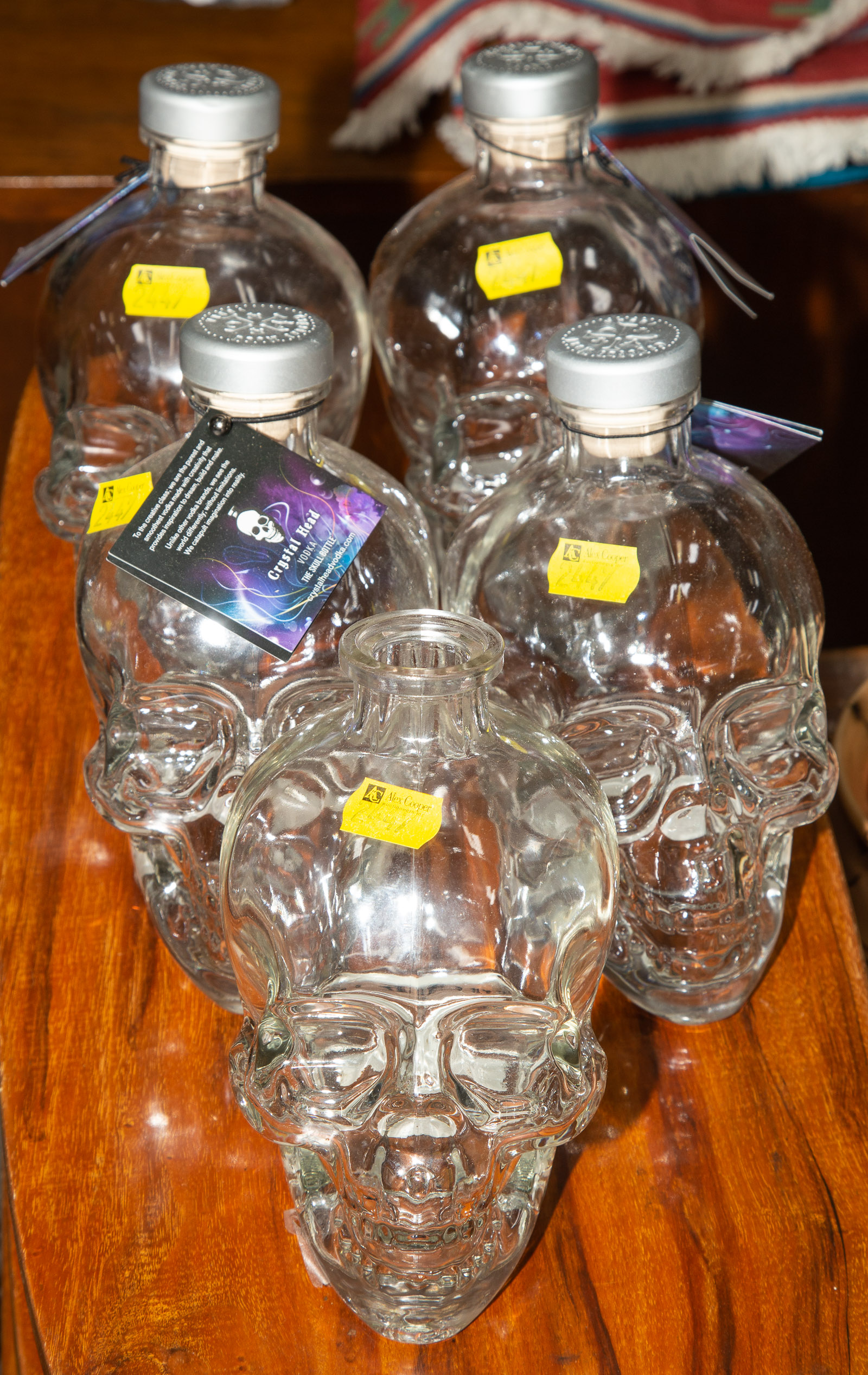 FIVE CRYSTAL HEAD VODKA SKULL