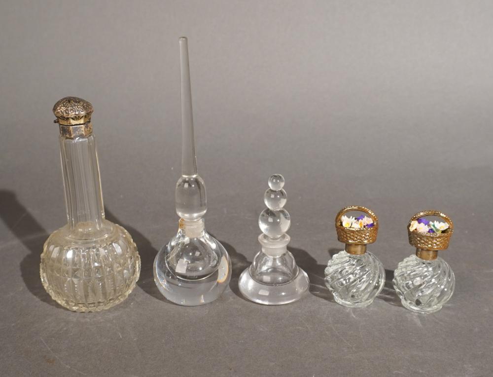 FIVE CRYSTAL PERFUME BOTTLESFive